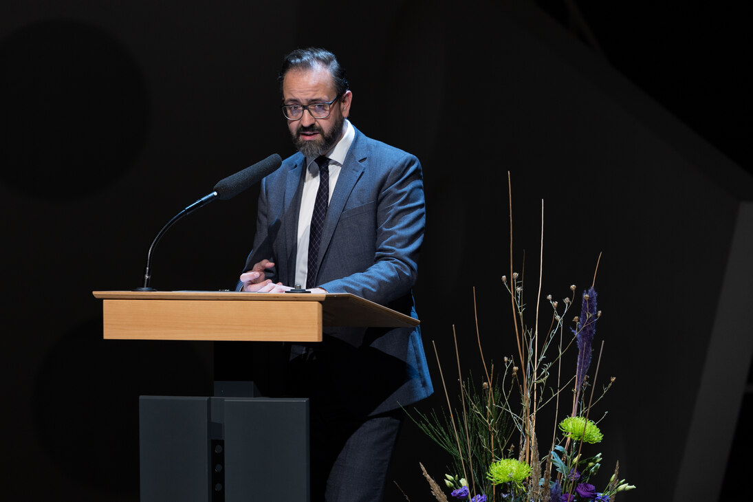 Wissenschaftsminister Sebastian Gemkow bei seinem Grußwort